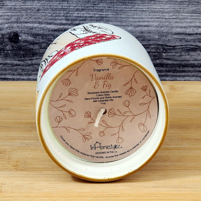 Load image into Gallery viewer, Portobello Mushroom Stoneware Candle Vanilla Fig Scented Essential Oils Blue Sky