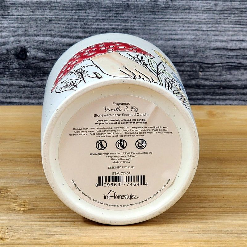 Load image into Gallery viewer, Portobello Mushroom Stoneware Candle Vanilla Fig Scented Essential Oils Blue Sky