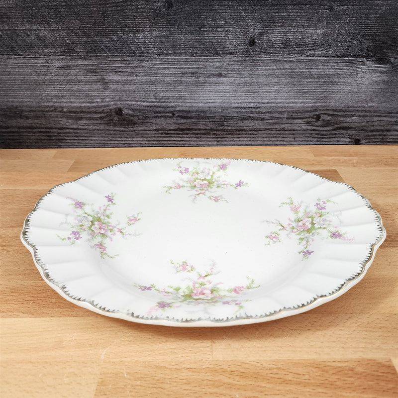 Load image into Gallery viewer, Limoges Floral Oval Platter La France USA 22 K Gold Scalloped Edge Trim