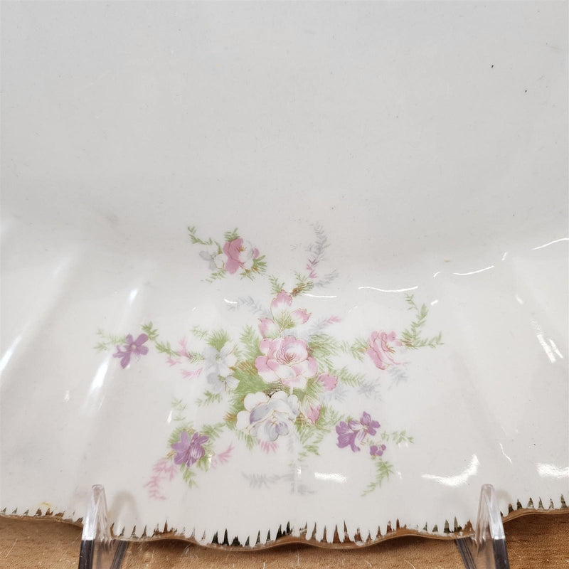 Load image into Gallery viewer, Limoges Floral Oval Platter 15 Inch La France USA 22 K Gold Scalloped Edge Trim