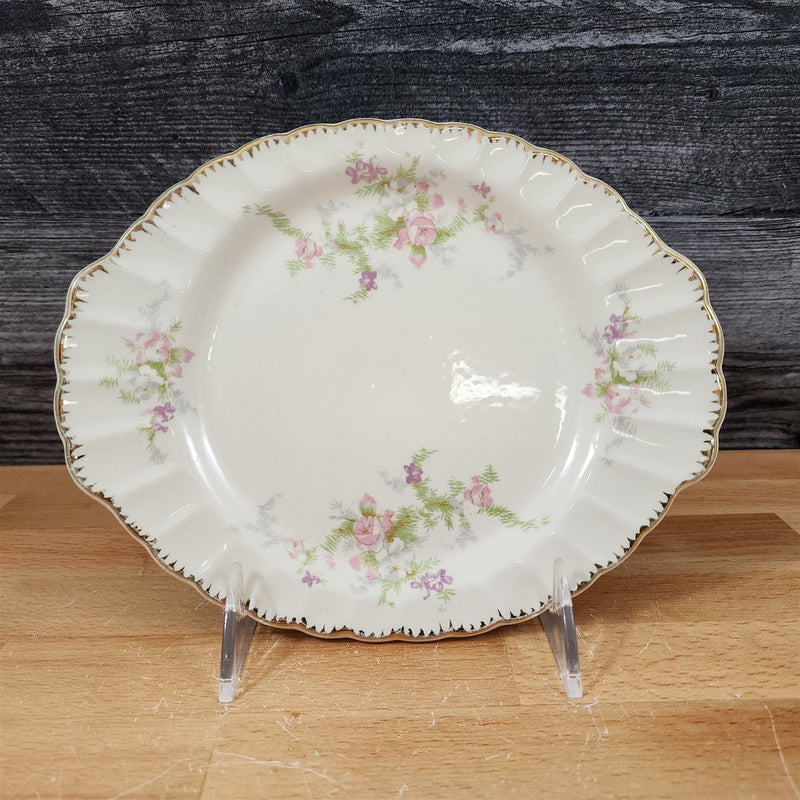 Load image into Gallery viewer, Limoges Floral Gravy Under Plate La France USA 22 K Gold Scalloped Edge Trim