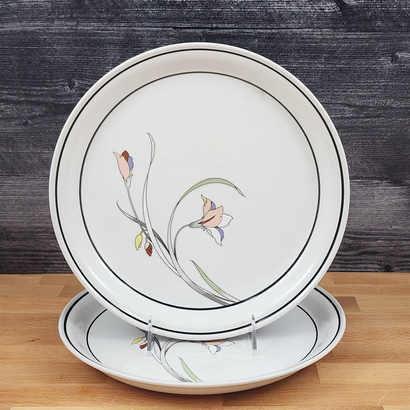 Load image into Gallery viewer, Nitto Meadow Stone Ming Garden Set of 2 Salad Plates Pastel Flowers 9188 Ceramic