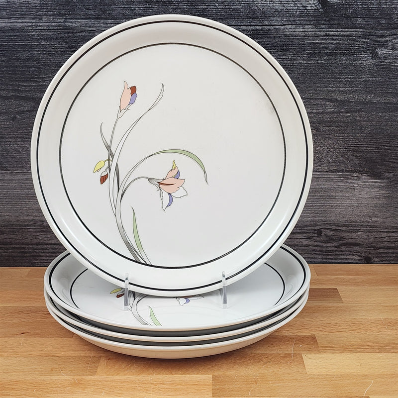 Load image into Gallery viewer, Nitto Meadow Stone Ming Garden 4 Set Dinner Plates Pastel Flowers 9188 Ceramic