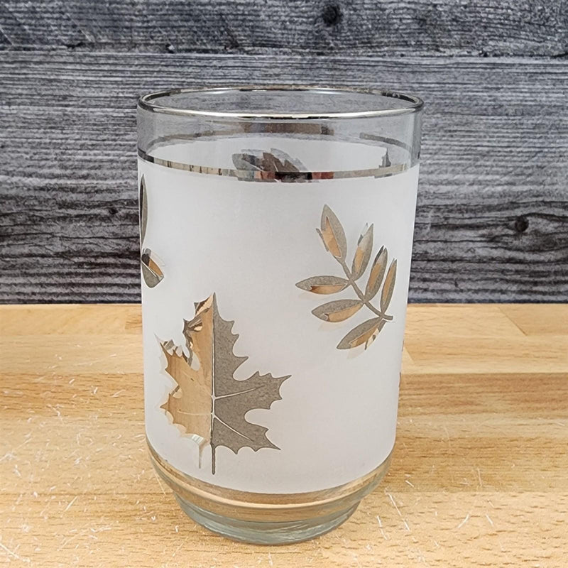 Load image into Gallery viewer, Silver Leaf Libbey Tumbler 2 Set Highball 12oz Frosted Old Fashioned Glass Flat