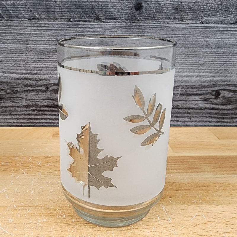 Load image into Gallery viewer, Silver Leaf Libbey Tumbler Highball 12oz Frosted Old Fashioned Glass Flat