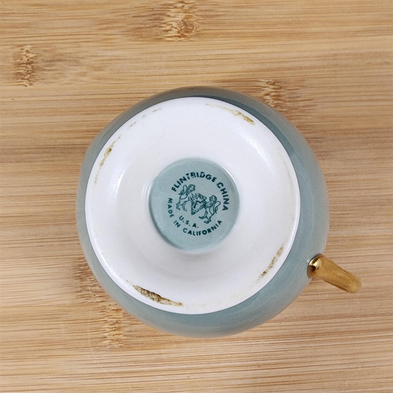 Load image into Gallery viewer, Flintridge Avalon Creamer Floral Sage Green Gold Trim Ceramic