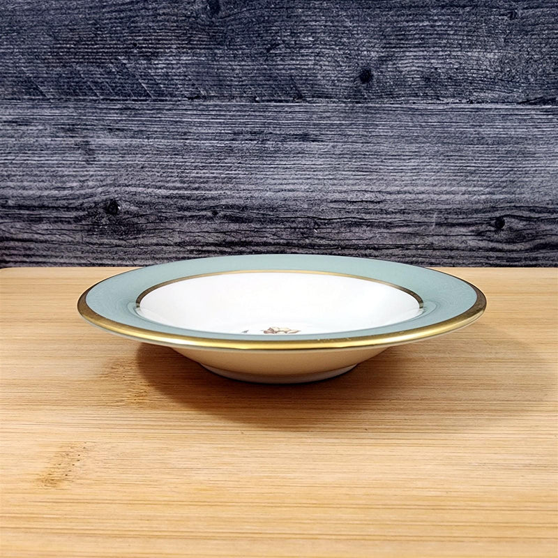 Load image into Gallery viewer, Flintridge Avalon Sauce Dessert Bowl 4 Set Floral Sage Green Gold Trim Ceramic
