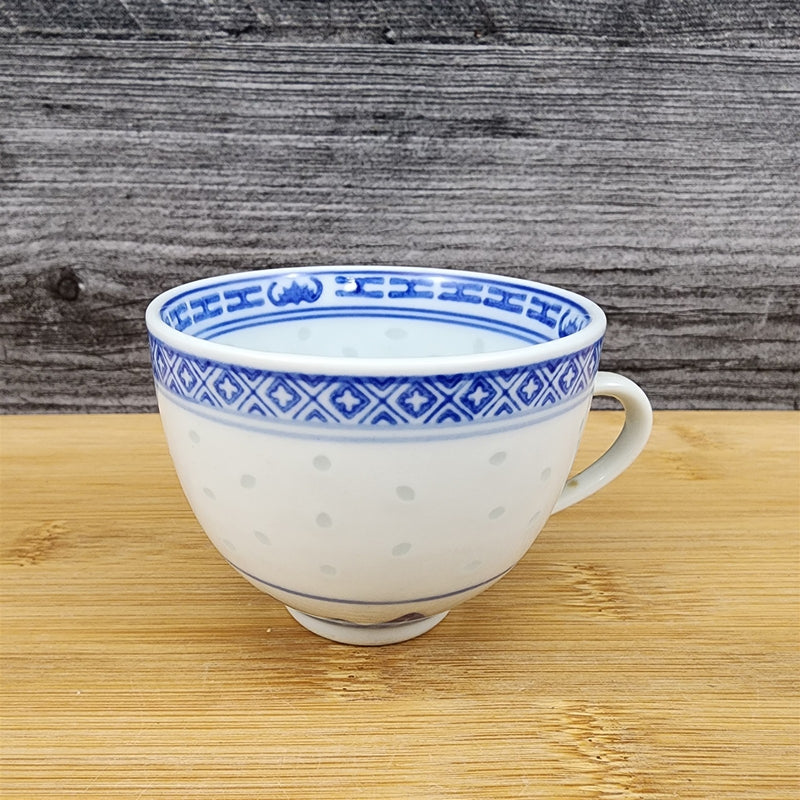 Load image into Gallery viewer, CX78 White Porcelain Tea cup Rice Eye Dragon Geometric Blue Coffee Mug Serveware