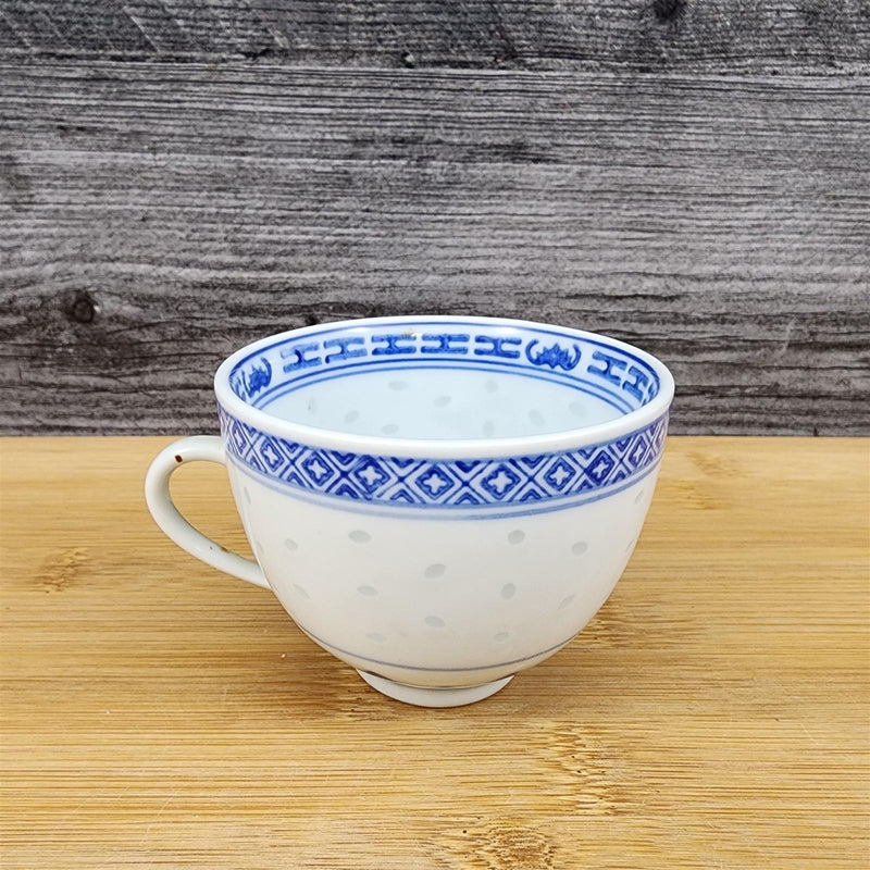 Load image into Gallery viewer, CX78 White Porcelain Tea cup Rice Eye Dragon Geometric Blue Coffee Mug Serveware