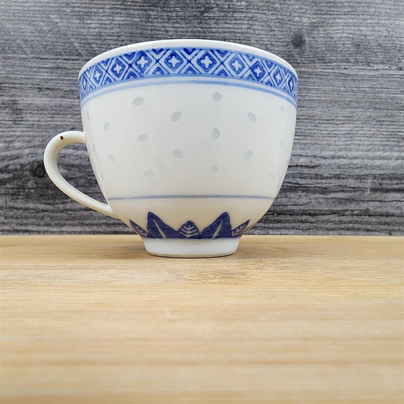 Load image into Gallery viewer, CX78 White Porcelain Tea cup Rice Eye Dragon Geometric Blue Coffee Mug Serveware