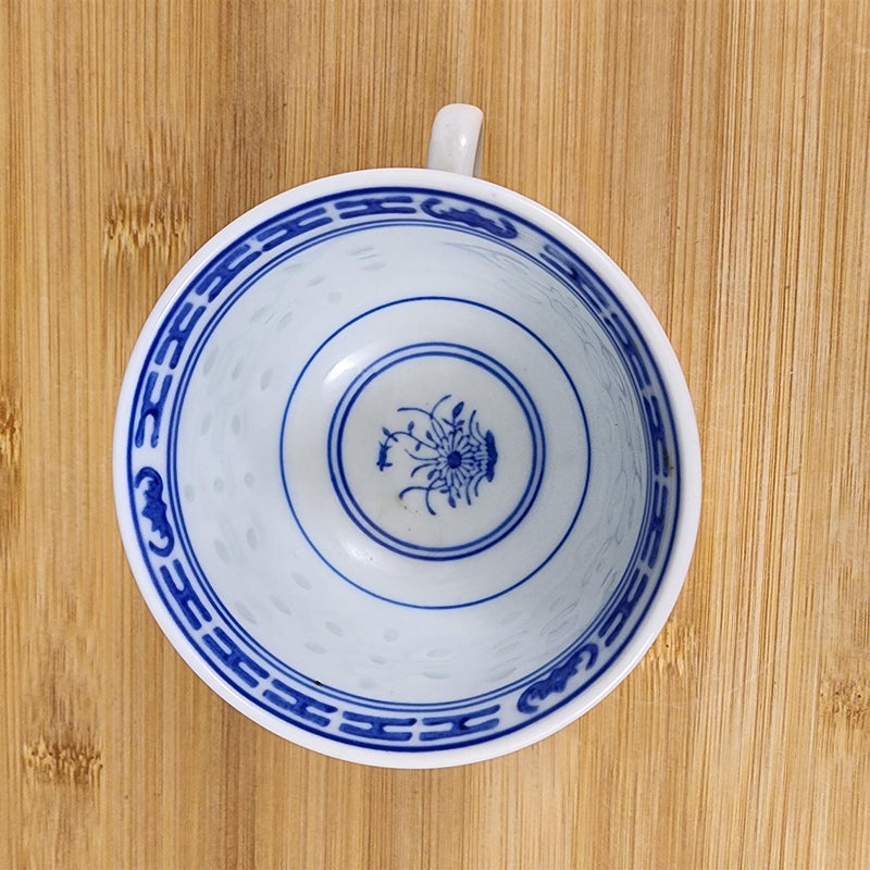 Load image into Gallery viewer, CX78 White Porcelain Tea cup Rice Eye Dragon Geometric Blue Coffee Mug Serveware