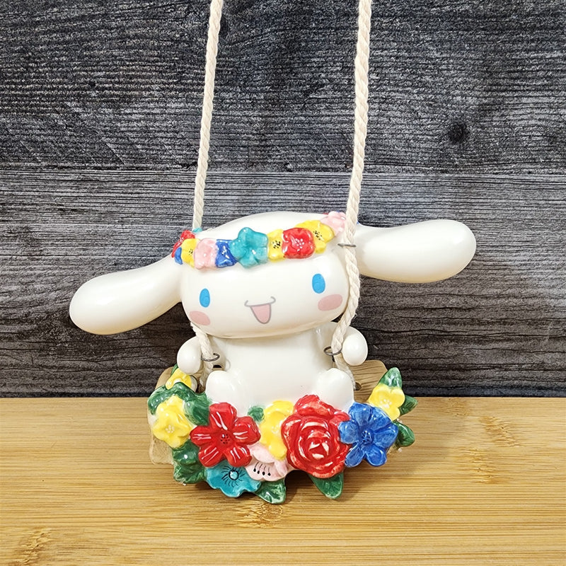 Load image into Gallery viewer, Cinnamonroll Hello Kitty Garden Swinger Hanging Figurine Ceramic Décor Blue Sky