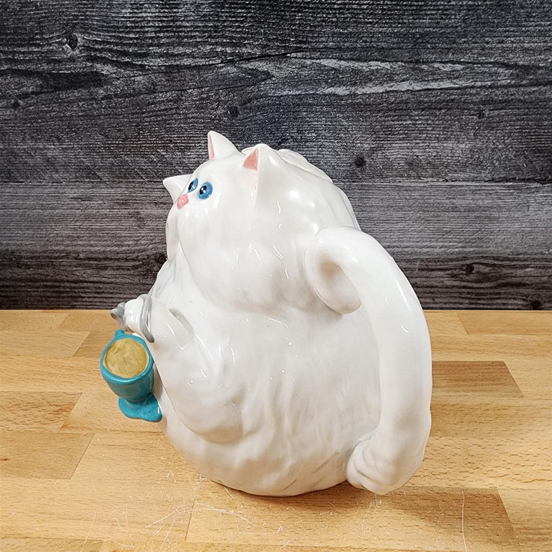 Load image into Gallery viewer, Cat with Mouse Teapot Animal Ceramic Decorative Tea Pot Décor Blue Sky Clayworks