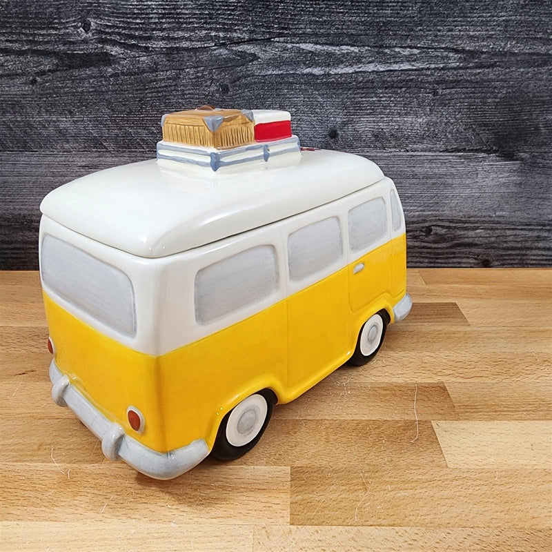 Load image into Gallery viewer, Retro Love Van Cookie Candy Treat Jar Hippie Flower Bus by Blue Sky Ceramic