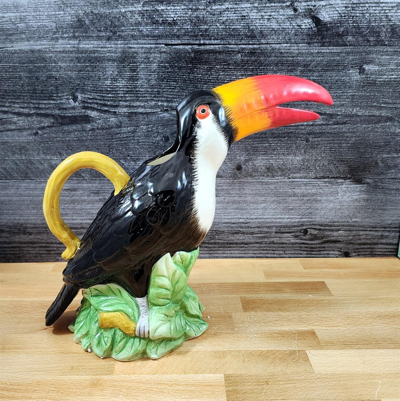 Load image into Gallery viewer, Toucan Pitcher Embossed Water Jug Ceramic by Blue Sky