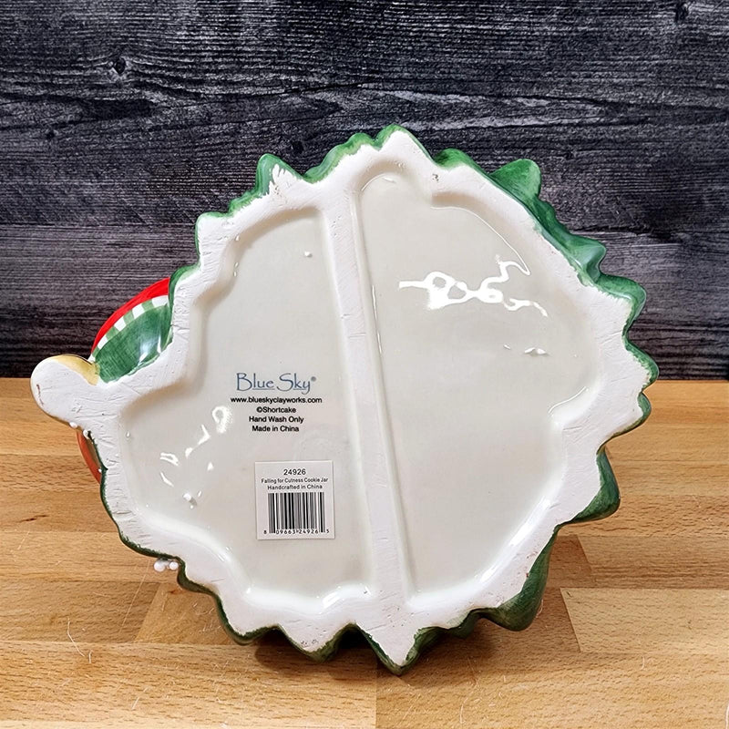 Load image into Gallery viewer, Strawberry Shortcake Falling For Cuteness Cookie Jar Ceramic Blue Sky Christmas