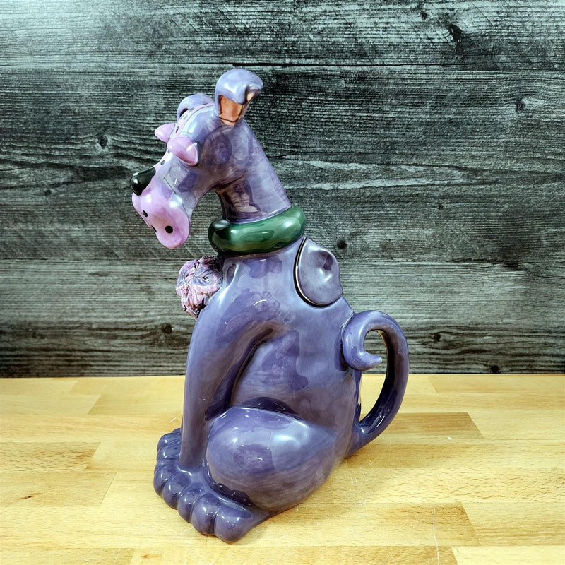 Load image into Gallery viewer, Whimsical Purple Dog Teapot Zappy Ceramic Tea Pot Violet Canine by Blue Sky