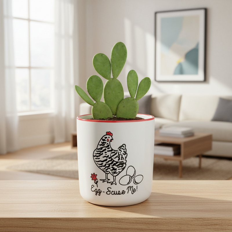 Load image into Gallery viewer, Chicken Planter 5" Utensil Holders Farm Barnyard Ceramic Canister Blue Sky