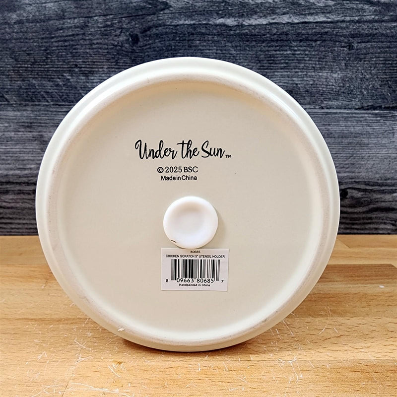 Load image into Gallery viewer, Chicken Planter 5" Utensil Holders Farm Barnyard Ceramic Canister Blue Sky