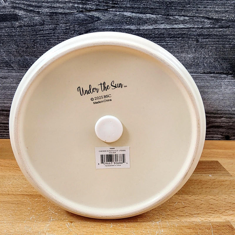 Load image into Gallery viewer, Chicken Planter 6.5" Utensil Holders Farm Barnyard Ceramic Canister Blue Sky