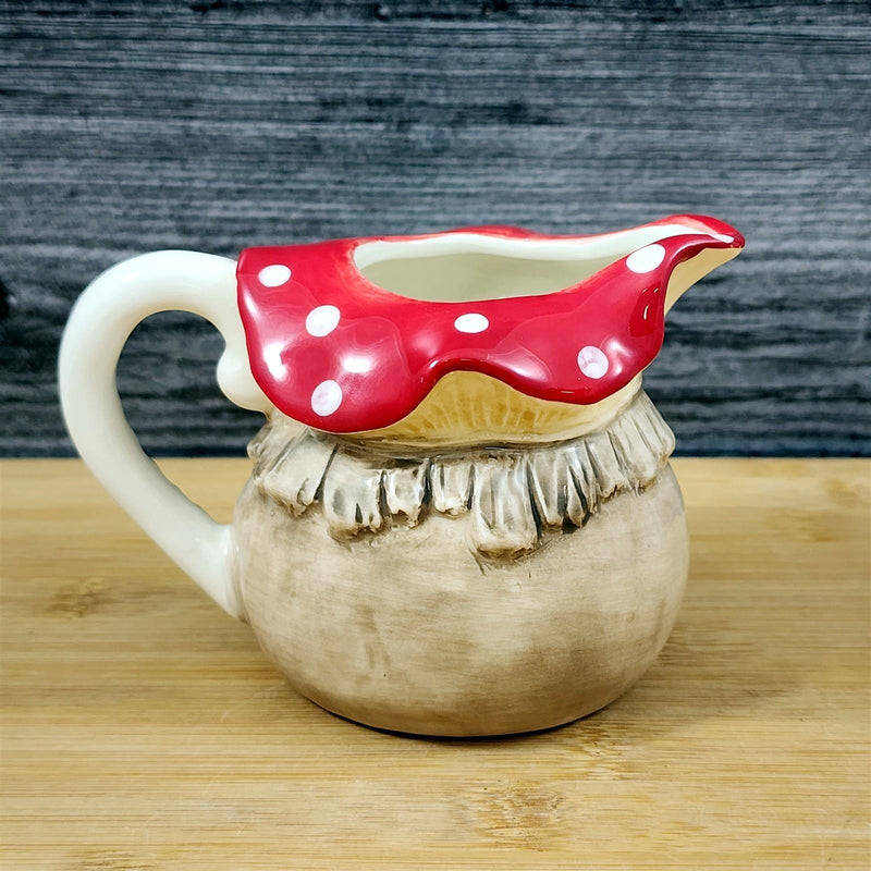 Load image into Gallery viewer, Toadstool Mushroom Creamer Rustic Woodland Cottagecore Ceramic Blue Sky Goldminc