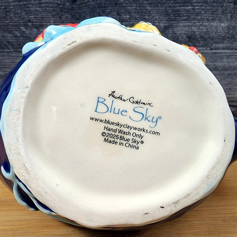 Load image into Gallery viewer, Tea On The Sea Teapot Nautical Sailboat Coastal Sea Ceramic Blue Sky Goldminc