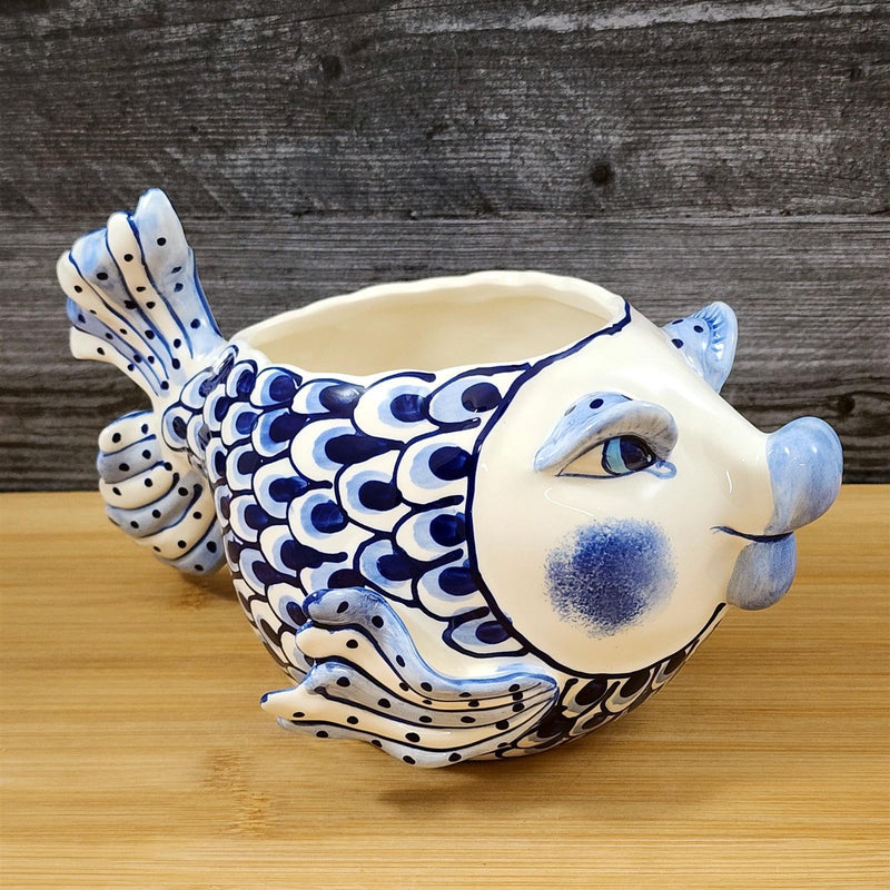Load image into Gallery viewer, Fish Planter Succulent Plant Pot Holder Ceramic Sea Life Coastal Blue Sky Diane