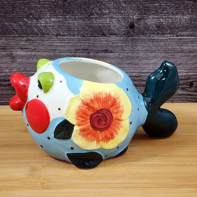 Load image into Gallery viewer, Kissy Fish Planter Succulent Plant Pot Holder Ceramic Miss Lorelei Blue Sky