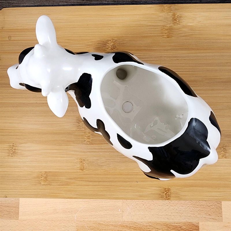 Load image into Gallery viewer, Cow Planter Utensil Succulent Plant Pot Holder Farm Barnyard Ceramic Blue Sky