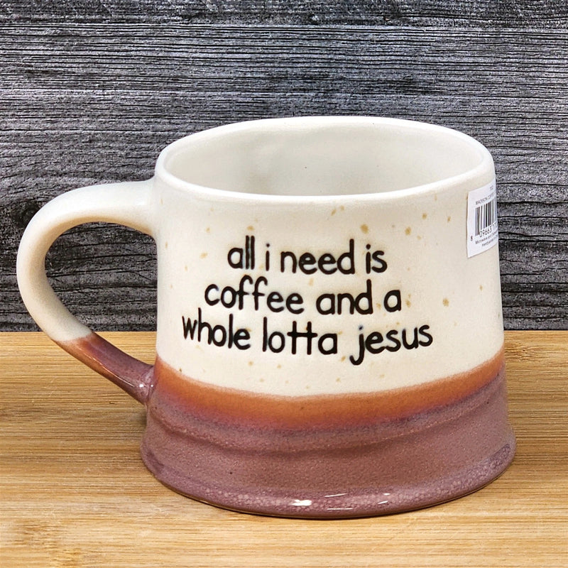 Load image into Gallery viewer, Religious Coffee Mug Jesus Inspirational Saying Tea Cup Ceramic Brown Blue Sky