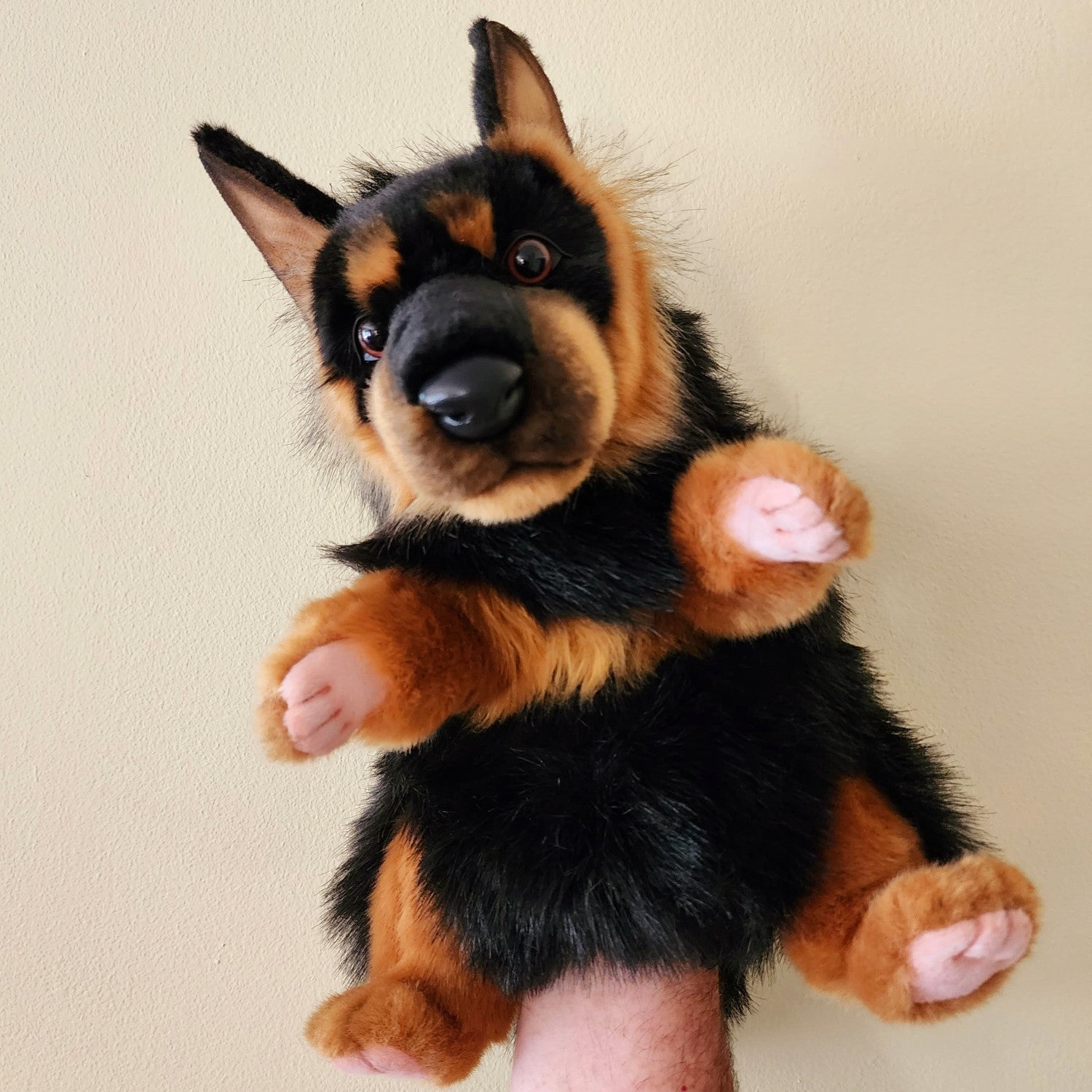 German Shepherd Dog Puppet by Hansa True to Life Look Plush Animal