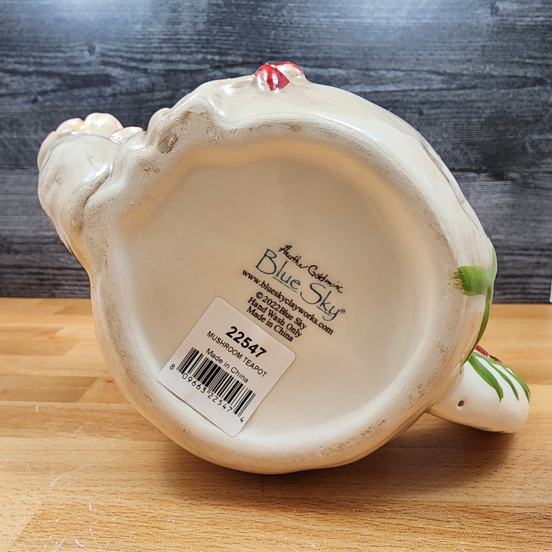 Load image into Gallery viewer, Mushroom Teapot Ceramics Tea Pot by Blue Sky Heather Goldminc Floral Decor