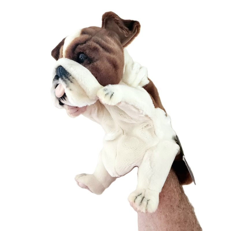 Load image into Gallery viewer, British Bulldog Puppet True to Life Look Soft Plush Animal Learning Toys