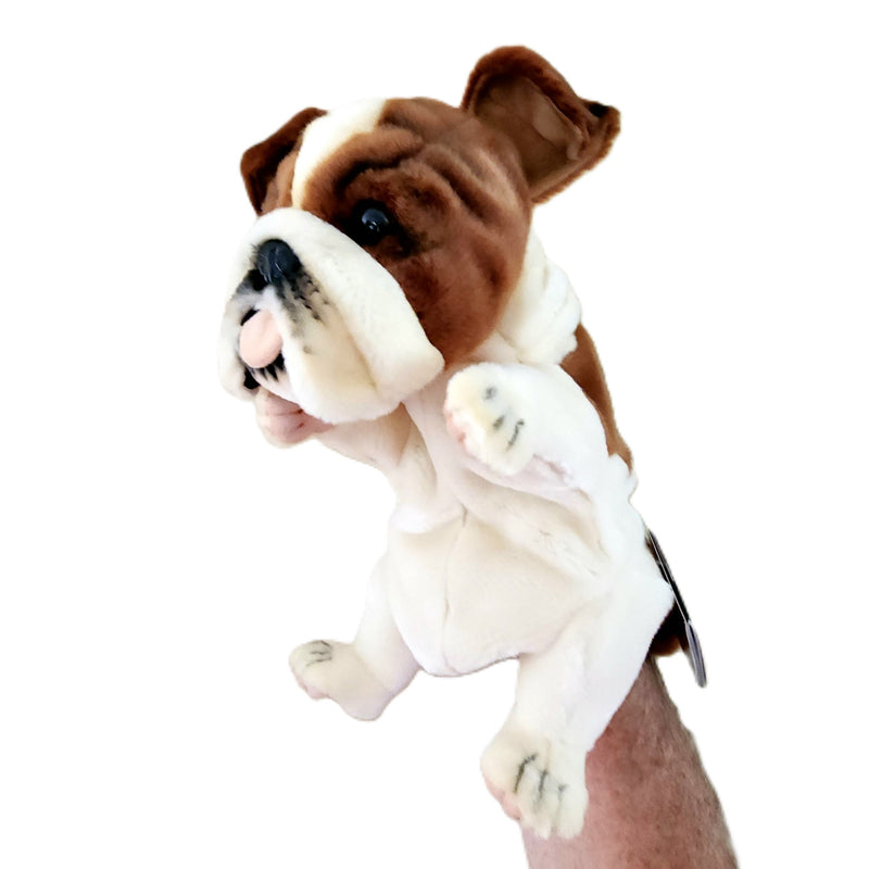 Load image into Gallery viewer, British Bulldog Puppet True to Life Look Soft Plush Animal Learning Toys