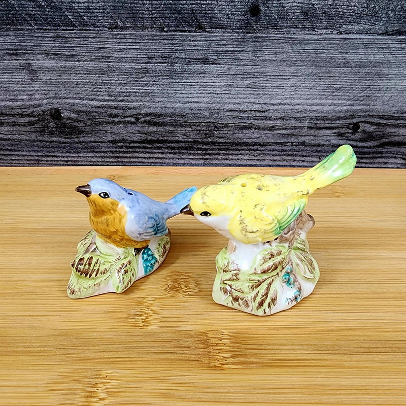 Load image into Gallery viewer, Woodcut Farmhouse Bird Salt Pepper Set Ceramic Collectible by Blue Sky Clayworks