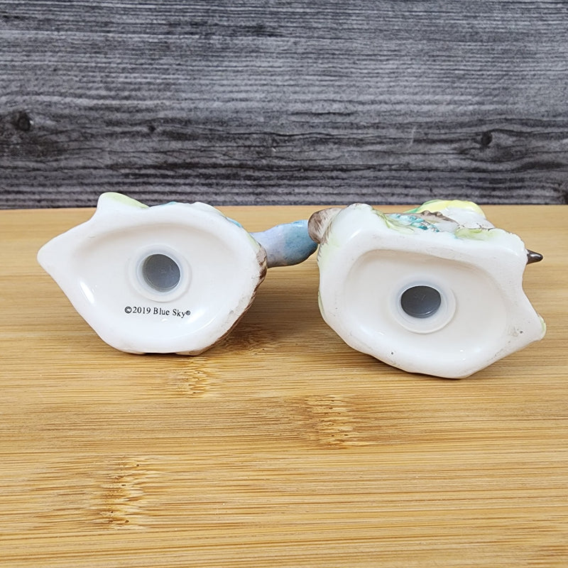 Load image into Gallery viewer, Woodcut Farmhouse Bird Salt Pepper Set Ceramic Collectible by Blue Sky Clayworks