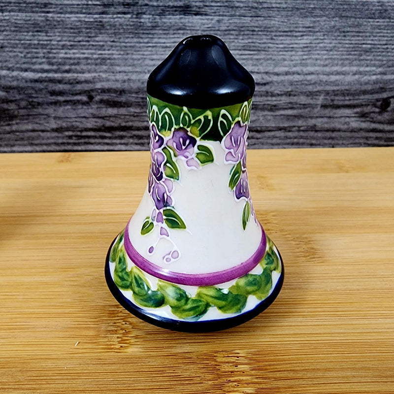 Load image into Gallery viewer, Wisteria Salt Pepper Set Ceramic Collectible Floral Purple by Blue Sky
