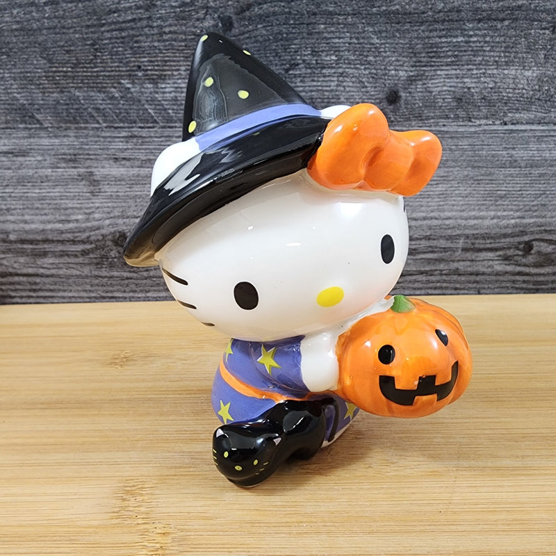 Load image into Gallery viewer, Hello Kitty in Halloween Costumes Witch Pumpkin Figurine Décor Ceramic Blue Sky