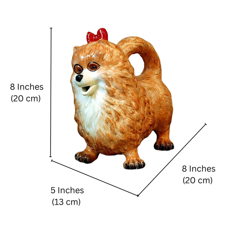Load image into Gallery viewer, Whitney Pomeranian Pom Dog Teapot Ceramics Animal Décor by Blue Sky Clayworks