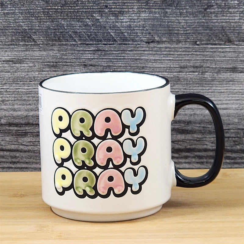 Load image into Gallery viewer, Religious Coffee Mug Pray Inspirational Saying Tea Cup Ceramic Blue Sky 18oz