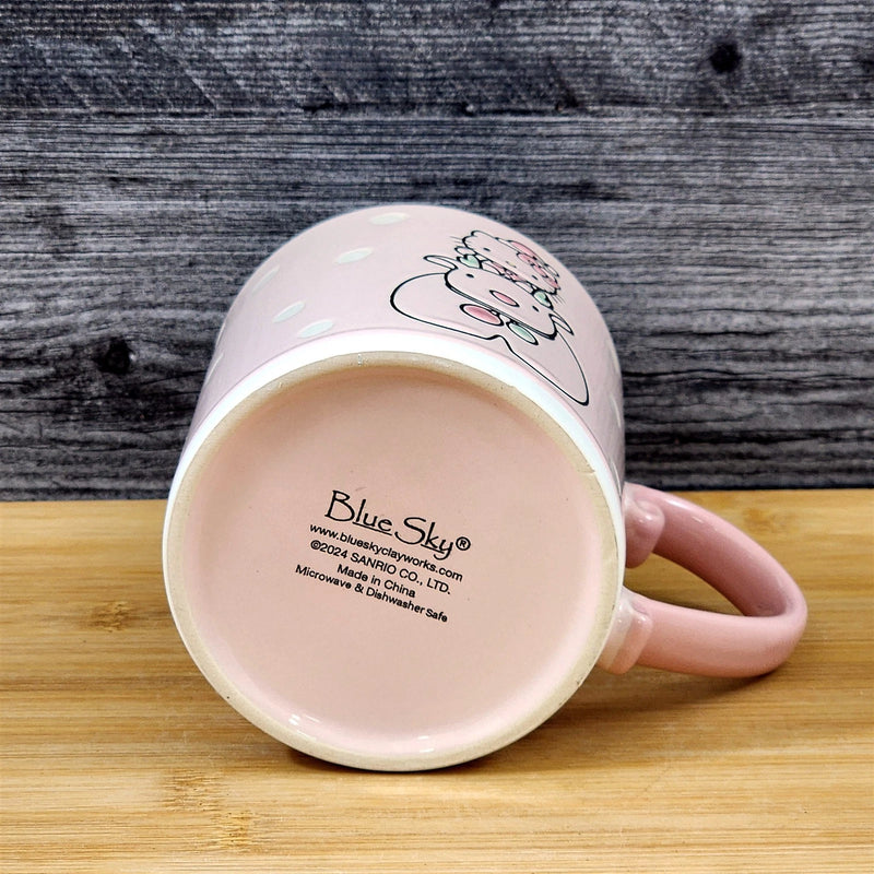 Load image into Gallery viewer, Hello Kitty Coffee Mug Ceramic Elaphure Tea Cup by Blue Sky Embossed 21oz Pink