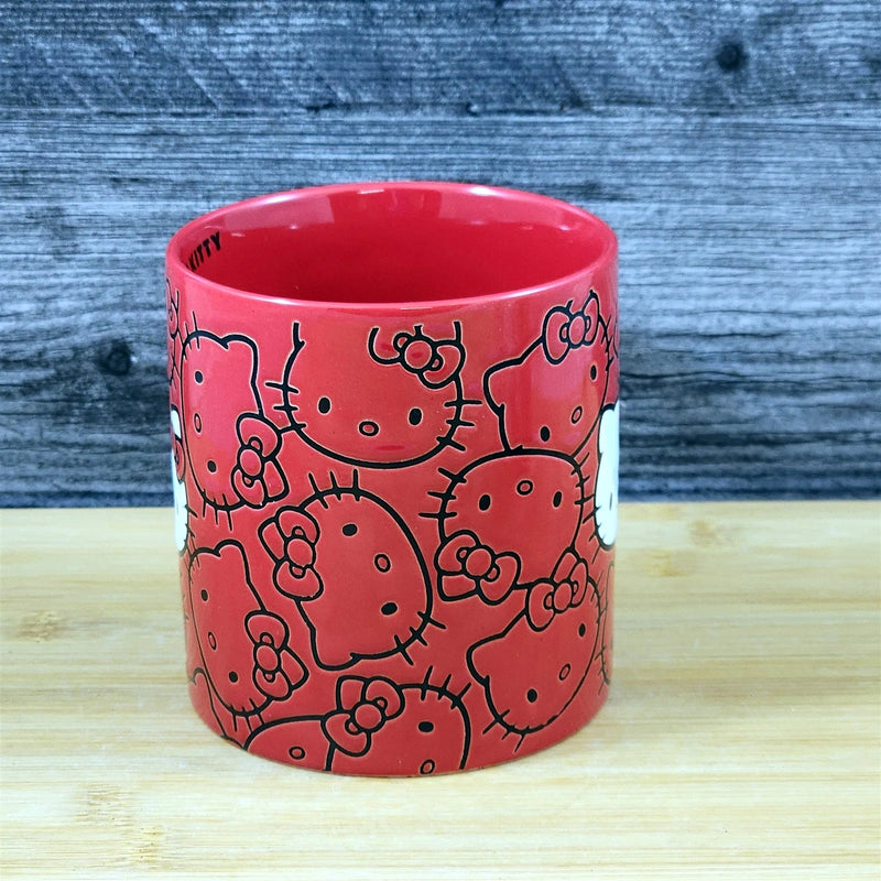 Load image into Gallery viewer, Hello Kitty Coffee Mug Red Tea Cup Ceramic by Blue Sky Embossed 21oz