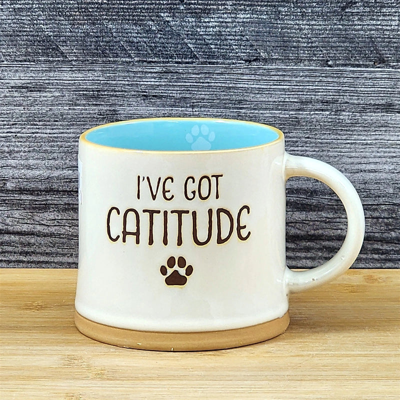 Load image into Gallery viewer, Cat Attitude Coffee Mug Tea Cup Ceramic Embossed by Blue Sky 21oz