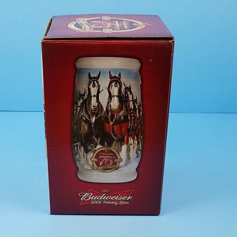 Load image into Gallery viewer, 2009 Christmas Budweiser Stein Mug Gift Box and COA A Holiday Tradition CS699