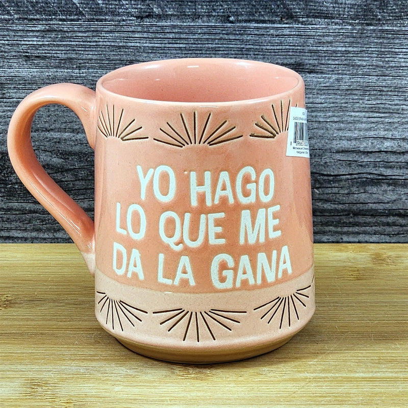 Load image into Gallery viewer, Spanish Saying Coffee Mug I Do What I Want Cup Blue Sky Ceramic Embossed 18 oz