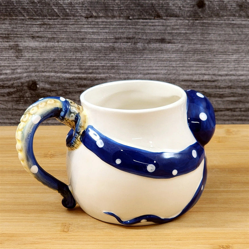 Load image into Gallery viewer, Blue Octopus Coffee Mug 3D Ceramic Embossed Tea Cup by Blue Sky Goldminc