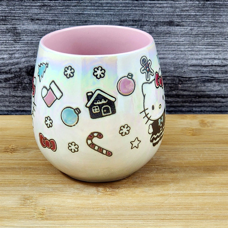 Load image into Gallery viewer, Hello Kitty Mug Pink Christmas Holiday Coffee Tea Cup Ceramic Blue Sky 21oz