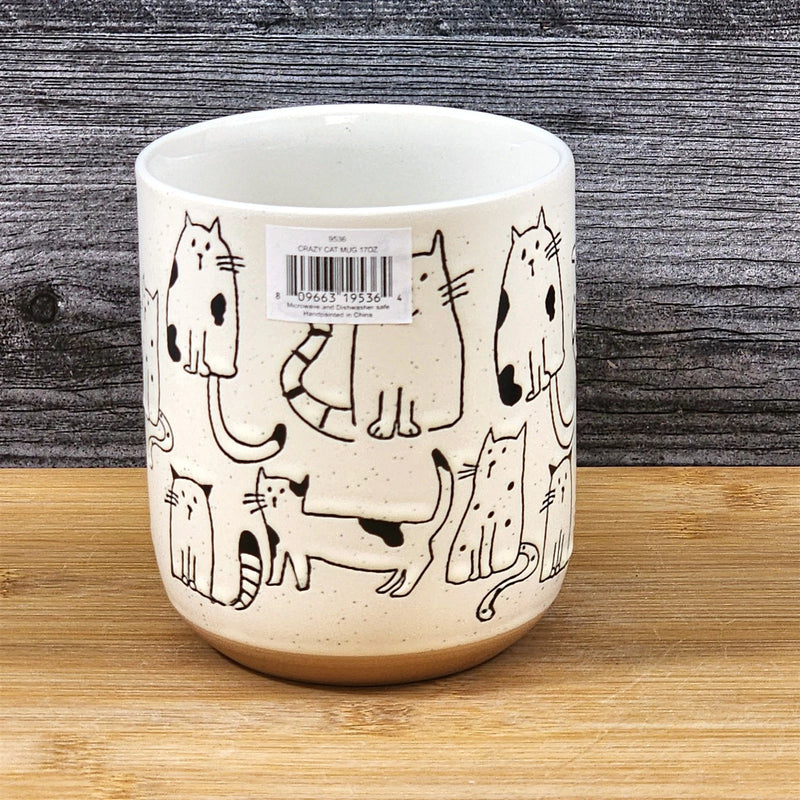 Load image into Gallery viewer, Cat Lover Coffee Mug Whimsical Embossed Ceramic Tea Cup Blue Sky 17oz