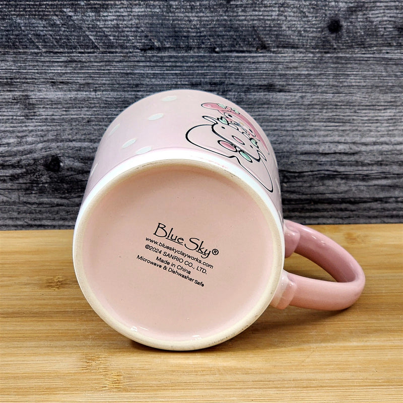 Load image into Gallery viewer, Hello Kitty Pink Mug Ceramic Elaphure Coffee Tea Cup by Blue Sky Embossed 21oz