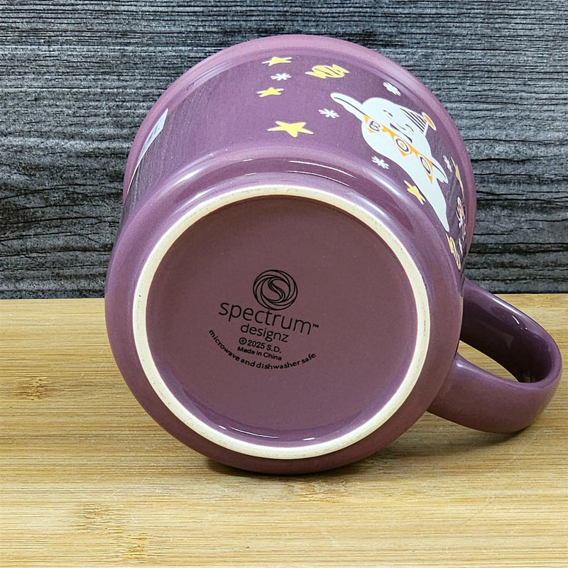 Load image into Gallery viewer, Whimsical Ghost Halloween Coffee Mug Ceramic Tea Cup Orange Purple Blue Sky 17oz